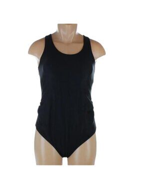 NWT Ziola Black Maternity One-Piece Swimsuit Ruched Scoop Neck